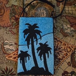 Beaded Palm Tree Crossbody Bag